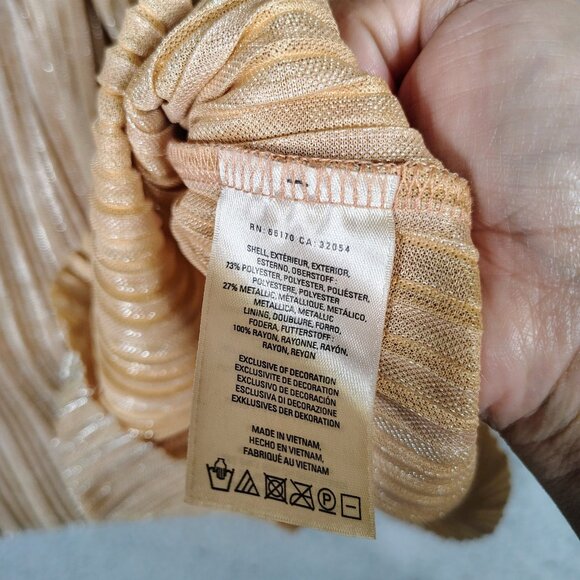 Maeve By Anthropologie Ambra Midi Skirt Women's Small Rose Gold Metallic Pleated - Picture 9 of 11